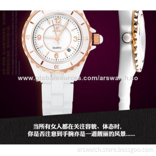 New Design High-quality Luxury Ceramic Watches for Ladies, 3ATM Waterproof, Japan Quartz Movement